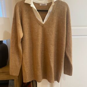 Elegant Camel V-Neck Sweater